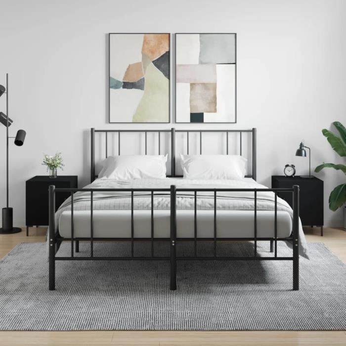 VidaXL Bedside Tables 2 Pcs Black 40x40x50 Cm Engineered Wood 827567