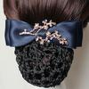 Women Hair Net Temperament Flower Shape OL Style Fishnet Hair Decoration Decorative Soft Bow-knot Lady Bud Hair Net for Airline Stewardess