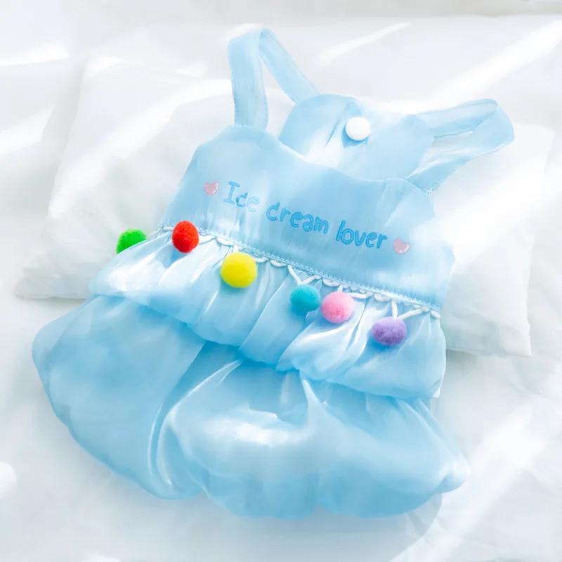 Summer New Cute Dog Dress Mesh Strawberry Strap Pet Clothes Thin Cats Dress  Dog Coat  Jacket Dog Pet Clothes Chihuahua