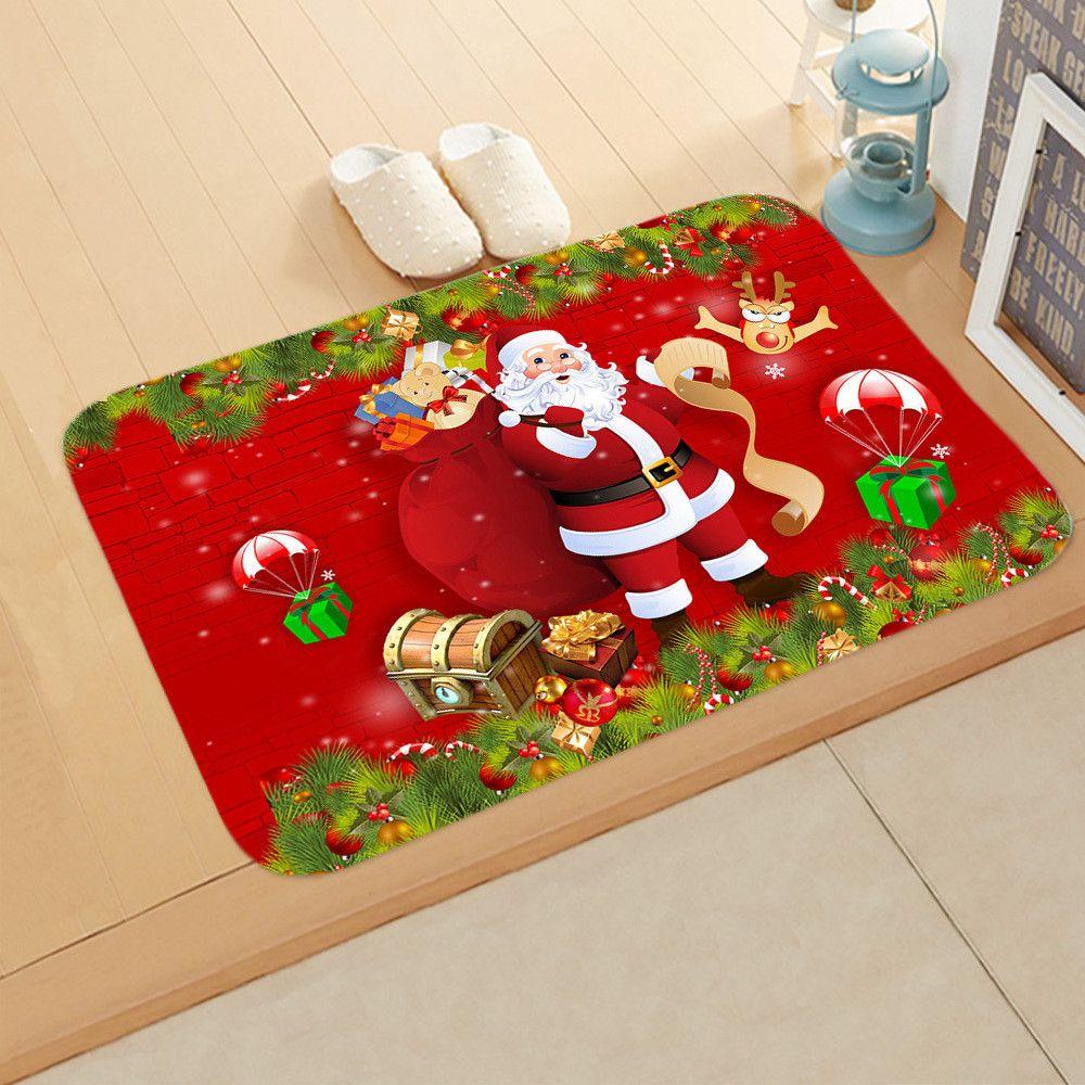 Home Decor Santa Claus Living Room Carpet Outdoor Carpet Xmas Doormat Floor Mat Christmas Mat