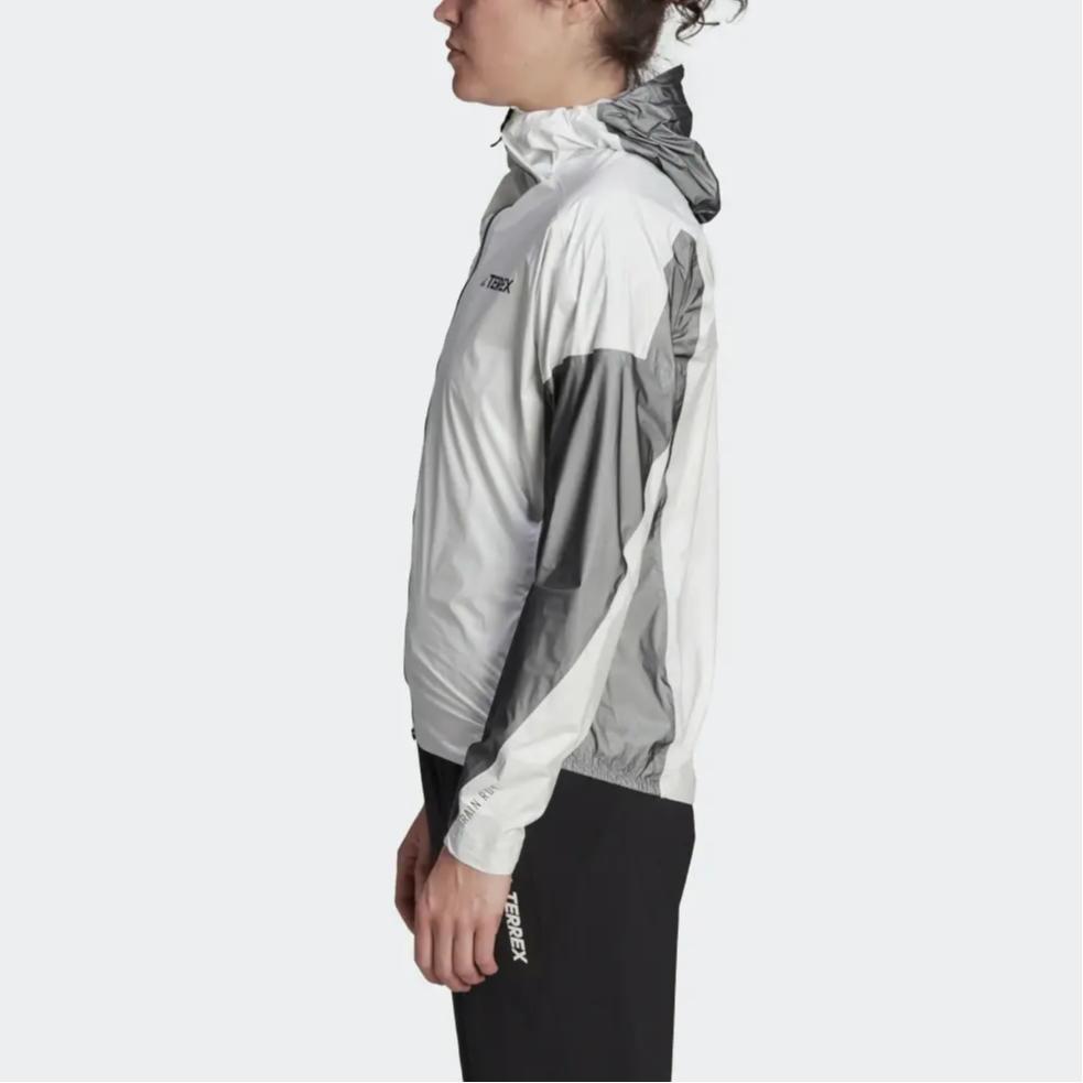 Adidas Terrex Agravic Třívrstvá Pro Nepromokavá Bunda Potisk Písmen Barevný Blok Dlouhý Rukáv Bunda s Kapucí Dámská Bunda Bílá H44104