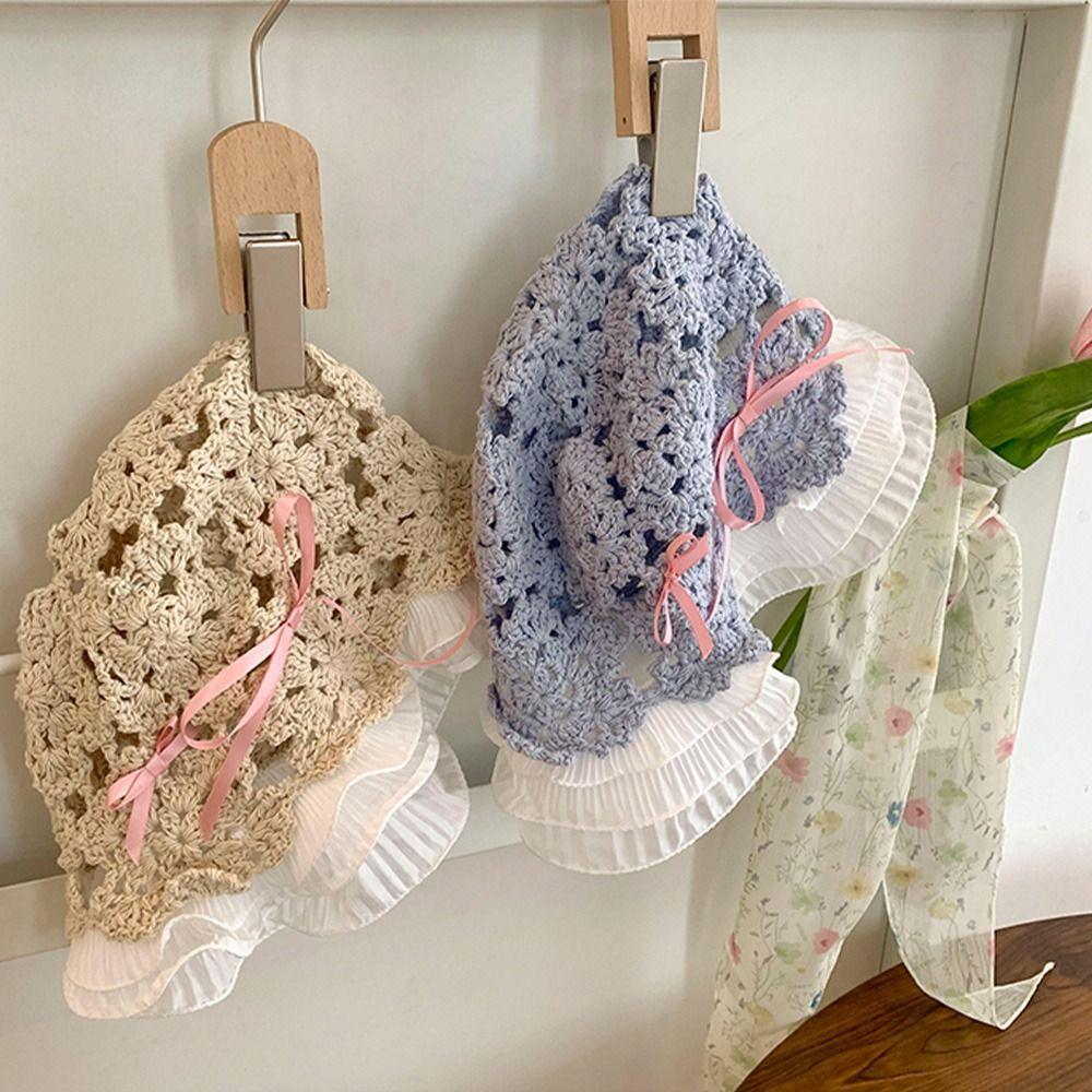 Weave Straw Hat Hollow Bow Knot Hat Sweet Fisherman Hat  Date