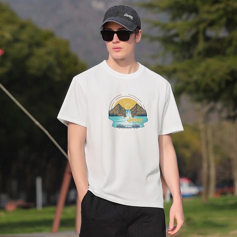 JEEP Men's Solid Casual Drop Shoulder T-shirt