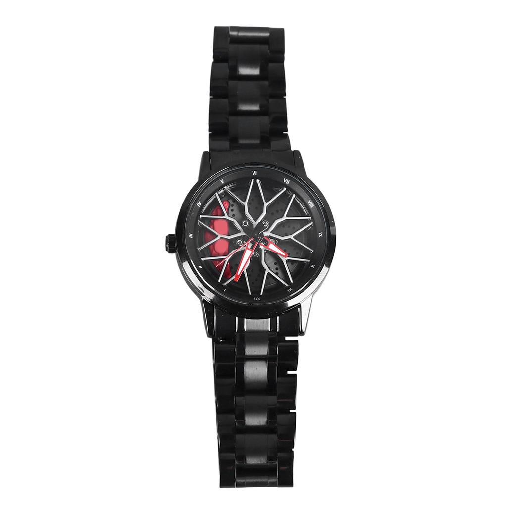 Car Wheel Watch Japanese Quartz Movement 30M Waterproof Rotating Racing Car Inspired Wrist Watch