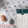 5D Love White English Letter Silver Jelly Nail Art Sticker Line Geometric Pattern Shape Romantic Delicate Manicure Decals