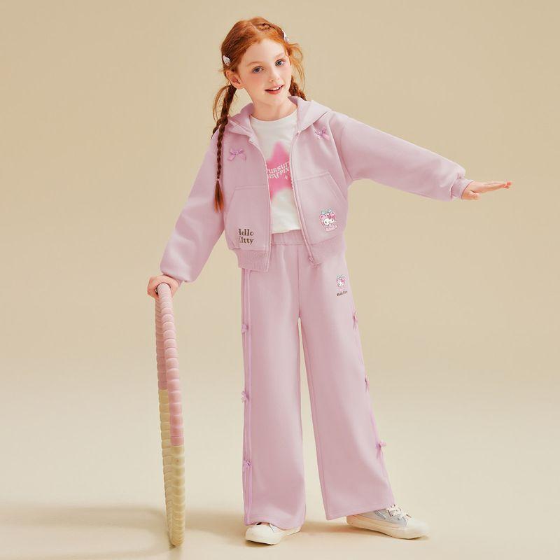 Hellokitty Girls' Spring Clothing 2025 New Kidsren's Sports Suit Pink Girl's Jacket and Pants Two-Piece Set