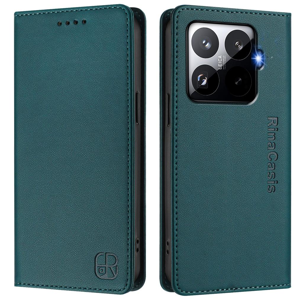 For Xiaomi 15T Pro Leather Case RINACASIS RC01 Phone Cover with RFID Blocking Wallet Stand
