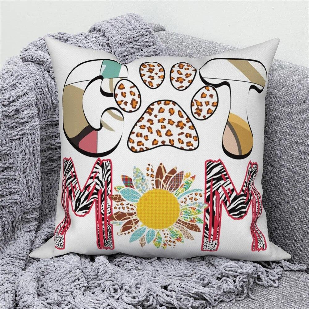 Flower Alphabet Pillowcase Cushion Cover Mother's Day  Car Sofa Home Decor Mom Gift