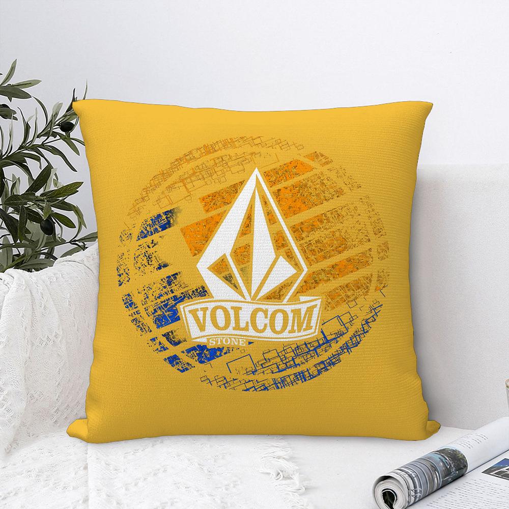 Kissenbezug V-VolcomS Logo Plüschstoff Weicher Kissenbezug Doppelseitiger Druck Sofakissenbezug Dekokissenbezug