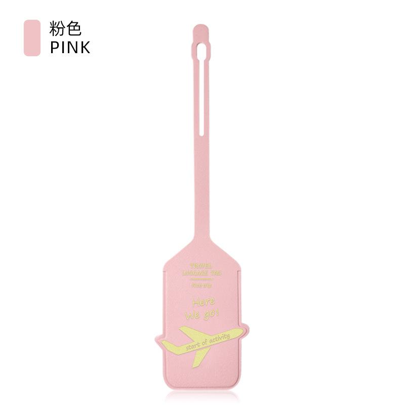 

Thickened PU Luggage Tag Women Men Flight Holiday Travel Accessories Suitcase Tags Name ID Address Lable Bag Tags for Luggage розовый