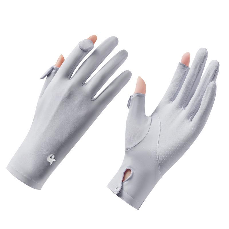 Women's Ice Silk Sun Protection Gloves - Lightweight, Breathable, Anti-Slip, UV Shield for Summer Cycling.