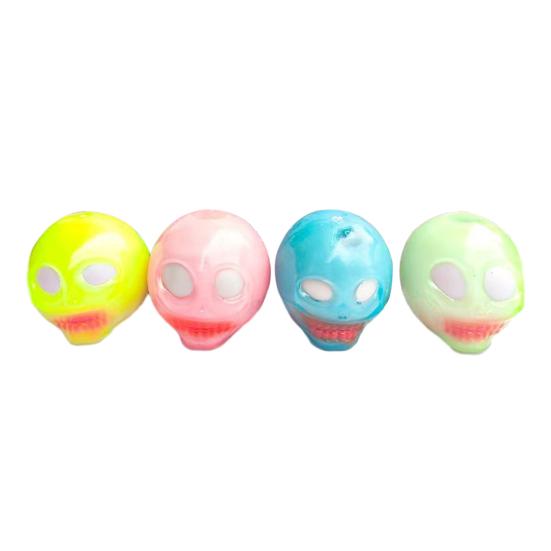 Luminous Skull Stress Ball Toy Anxiety Relief Glow-in-the-dark Squeeze Ball Sensory Toy Kids Teens Adults Portable Soft TPR Ball Pinch Fidget Toy