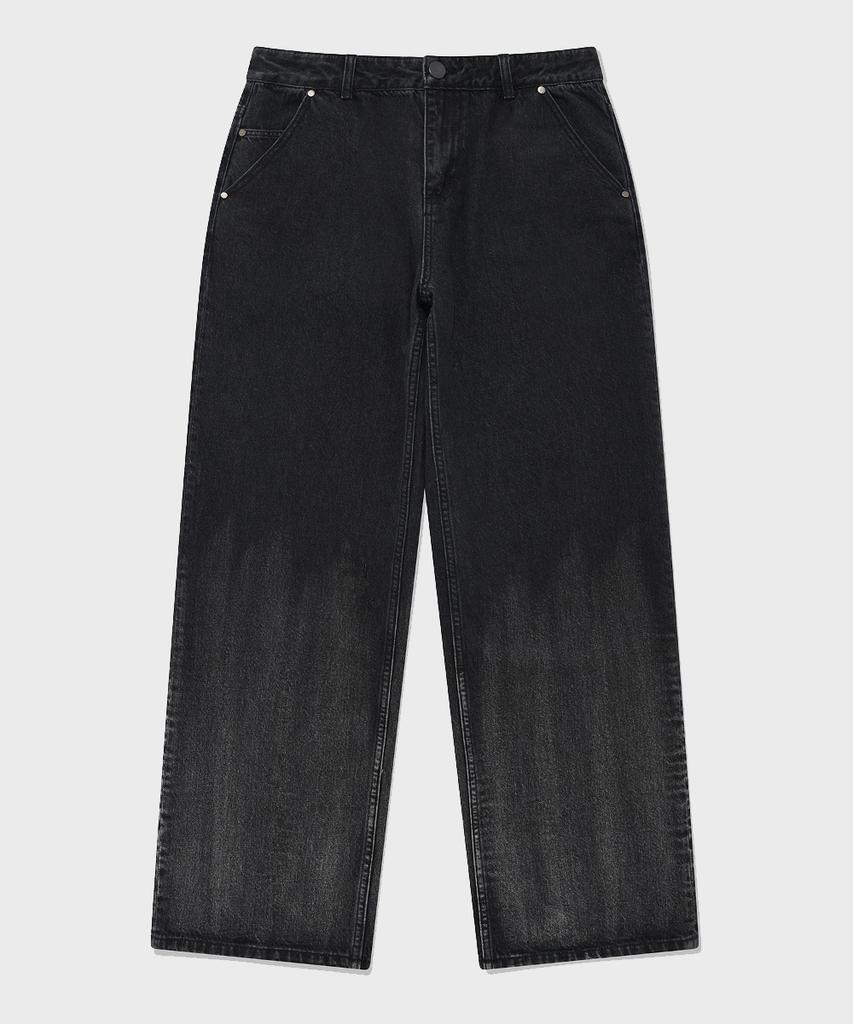 FALLETT Hand Brush Denim Pants Black