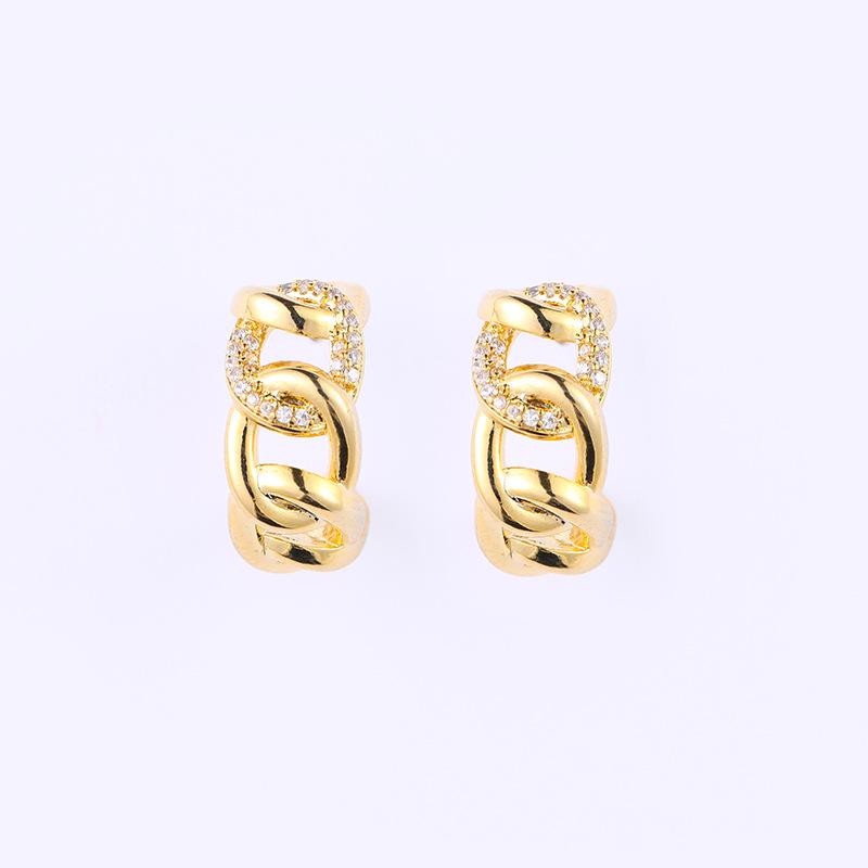 925 Gold-Plated Zircon Twist Hoop Earrings: Elegant, Versatile, and Atmospheric Design