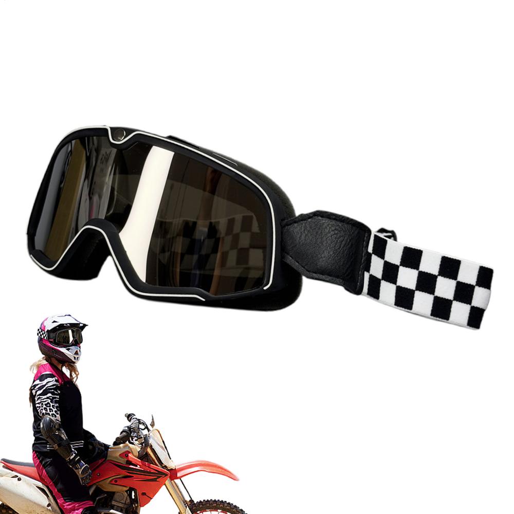 Riding Goggles Vintage Dustproof Racing Goggles Motocross Riding Goggles Windproof Dustproof Motorcycle Skiing Goggles For Men
