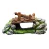 Aquarium Resin Mountain Rock Cave Hideout Decoration Fish for Tank Ornaments Details Landscaping Accessories X3UC