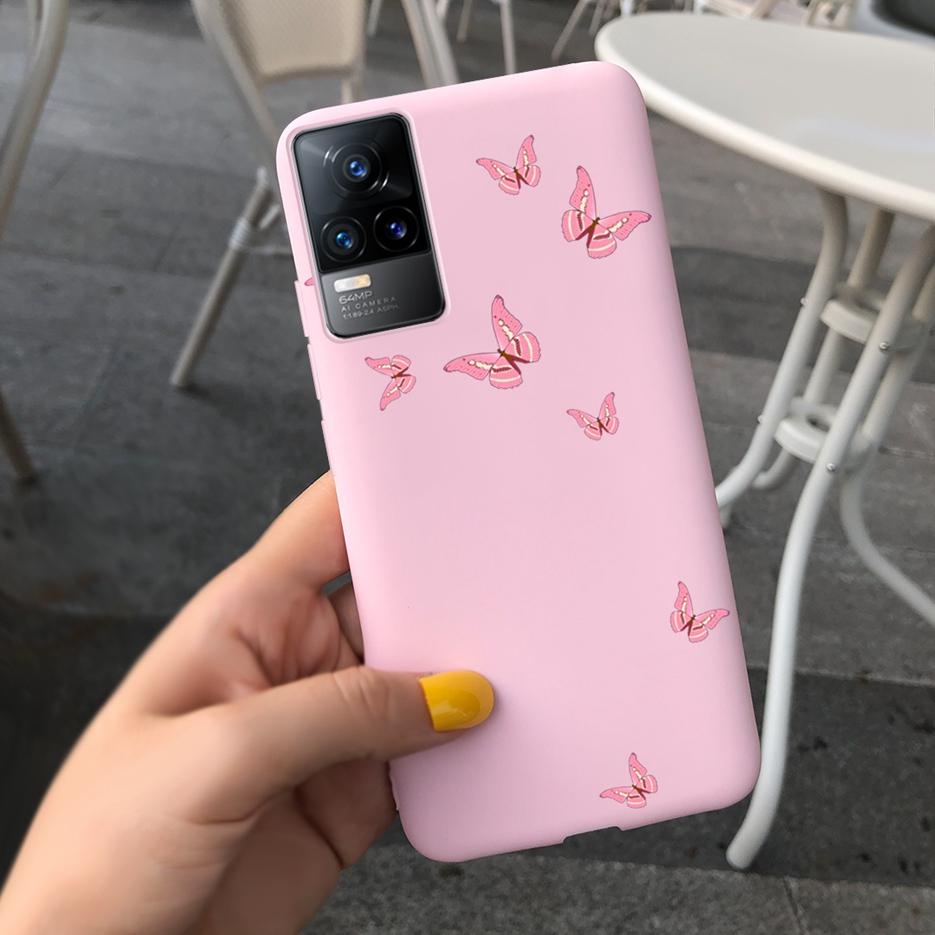 Vivo V21 Kılıfı Vivo V21e Yumuşak Silikon Sevimli Çizgi Film Çiçekli Arka Kapak Telefon Kılıfı Vivo V21 V 21 E İçin Fundas VivoV21 Çantalar Capa