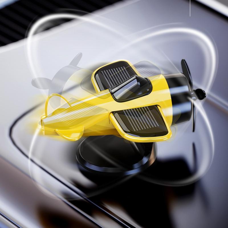 Solarbetriebenes Drehendes Flugzeug Auto Armaturenbrett Ornament 360° Auto-Drehdeko Flugzeug Ornamente Autoinnendekoration