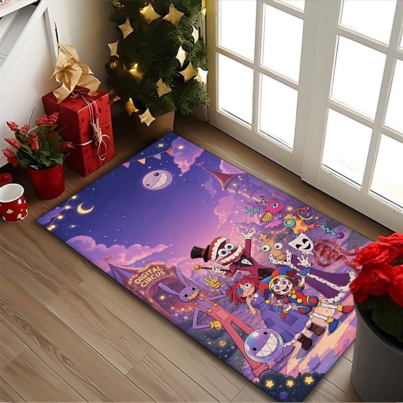 1pc Office Printed Area Carpet, The Amazing Digital Circus Rug, Home Sofa Chair Mat For Christmas and Halloween Décor