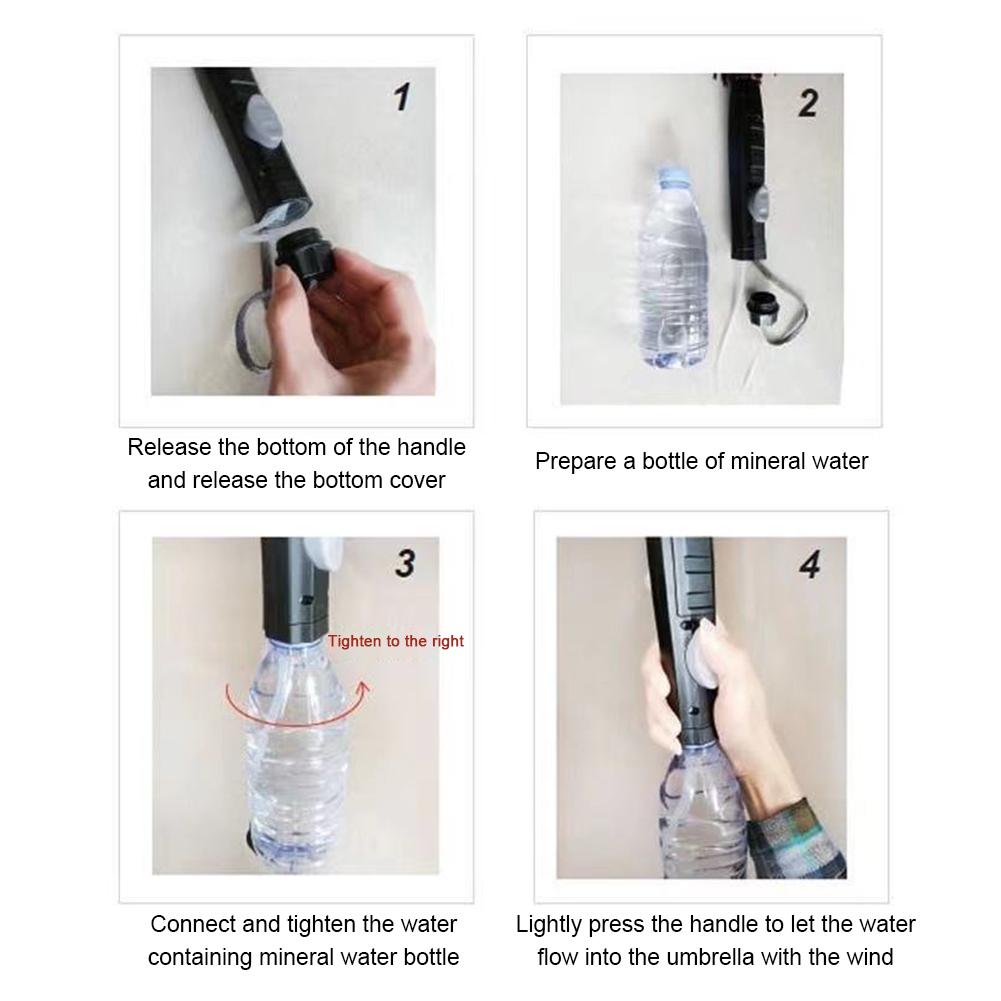 3 in 1 Umbrella with Fan Portable Misting Fan Umbrella With UV Protection Mist Spray Umbrella for Summer Cooling Battery Power