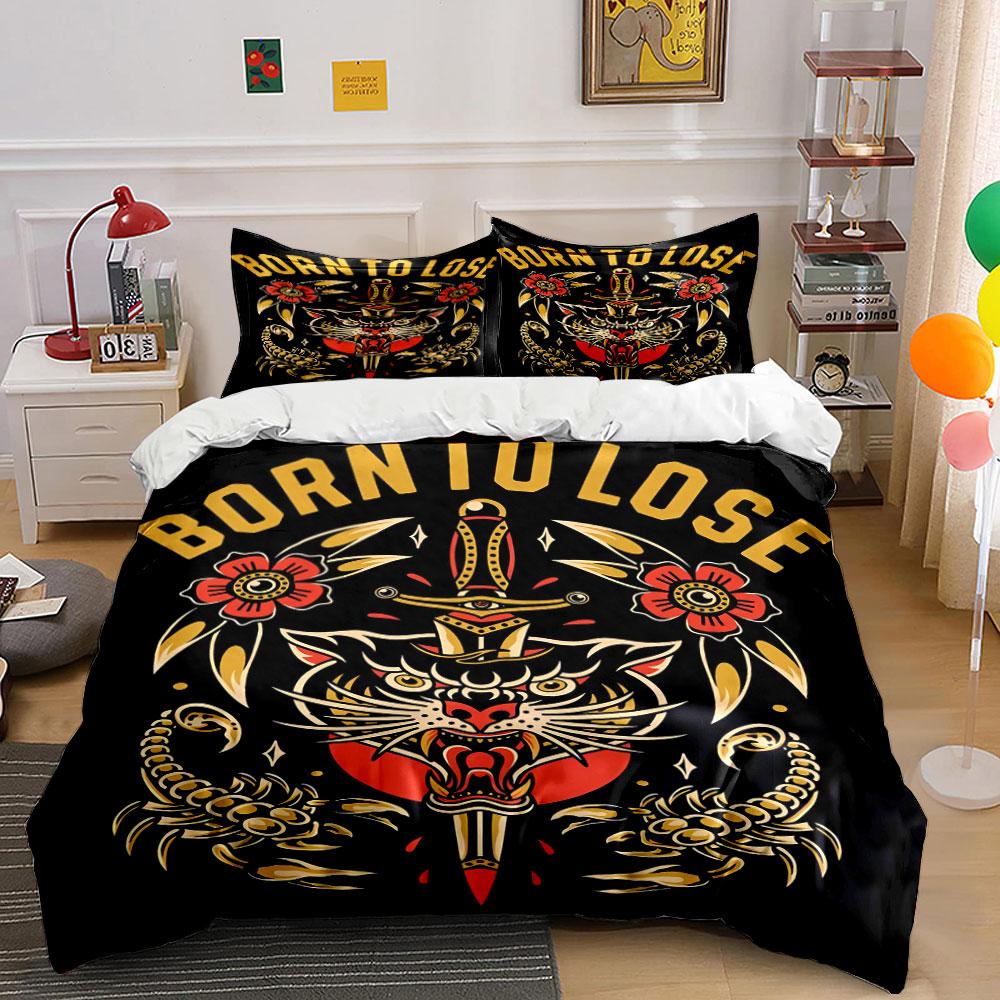 Tiger, Dagger, Scorpion, Flowers. Bedding Sets Duvet Cover Sets Duvet Covers Pillowcases(1 * Duvet Cover 2 * Pillowcases Without Duvet Insert)
