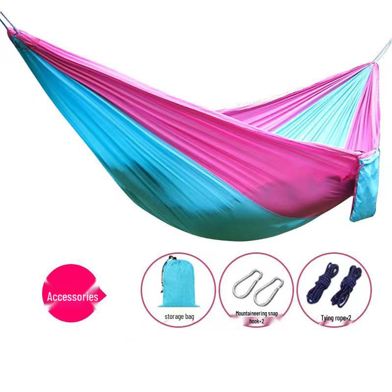 Automatic Quick-Open Mosquito-Proof Hammock with Parachute Cloth for Outdoor Camping (Single/Double)