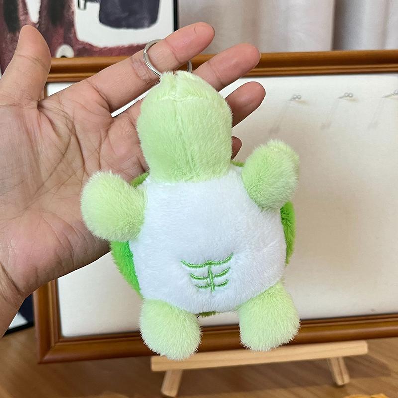 Little Turtle Plush Doll Keychain Toys Soft Cute Cartoon Tortoise Car Keyrings Fill Dolls Bag Pendant Couple Pendant Toys Gifts