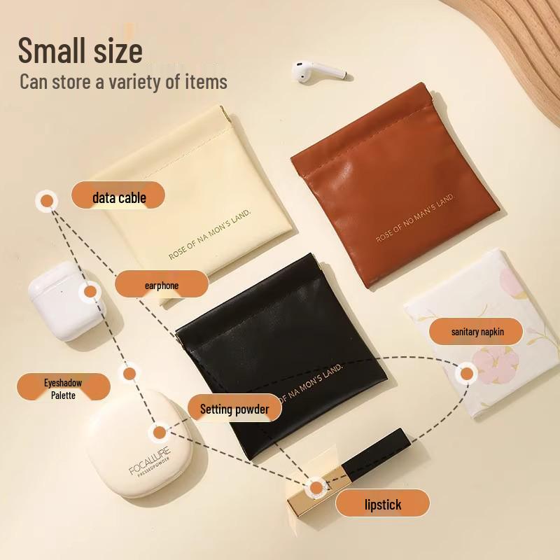 Automatic Cable & Makeup Storage Bag with Free Shipping: Compact Case for Earphones & Lipstick