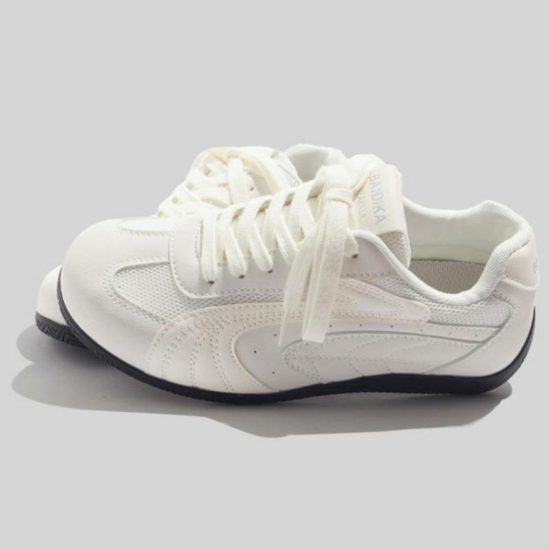 Dexun Schuhe mit dünner Sohle Vielseitige weiße Schuhe Leichte Freizeitschuhe Retro-Mode Damenschuhe Studenten Low-Top Sportschuhe