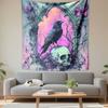 "Gothic Raven and Skull Tapestry" Patterned Tapestry Decorative Wall Hanging, Home Bedroom Living Room Decor