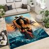 Wonder Woman pattern rug, suitable for living room, bedroom, bedside, balcony and other places, Nordic style decorative rug,