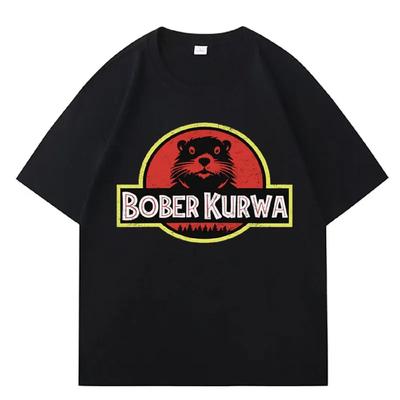 Bober Kurwa Bobr Grappige Meme Graphics T-shirt Heren Dames Harajuku Korte Mouw Losse T-shirts Ronde Hals 100% Katoen Gezellige T-shirts