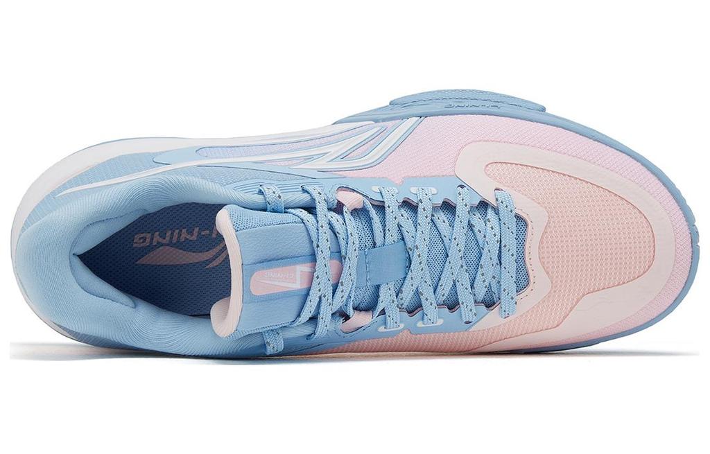 Li Ning Flash 3 Comfortable Cushioning Slip Resistant Abrasion Resistant Low Top Basketball Shoes Men's Blue Pink ABPT083-1
