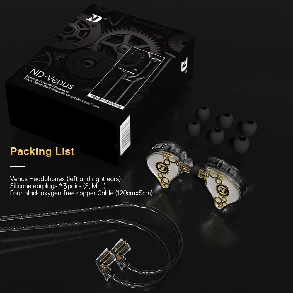 Hifi Kingdom ND VENUS Dynamic Driver (1DD) Wired In-Ear Monitors with 3.5mm Plug, Blue, No Mic