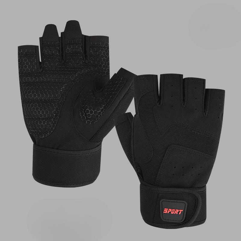 

New Fitness Gloves Half Finger Protection Anti Slip Wear Resistant Sports Gloves Mountaineering Dumbbell Horizontal Bar Training Pull Up XL