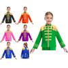 Children's 60s Rock Band Costume - British Star Style Gold Lace Top with Long Sleeves for Music Cosplay