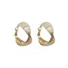 Elegant Vintage Twisted Metal Hoop Earrings for Women - Stylish and Versatile Fashion Accessory