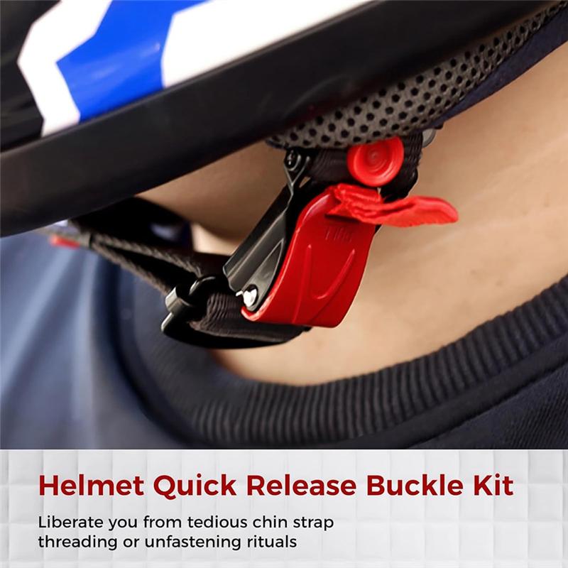 Kit de Substituição de Fivela de Liberação Rápida para Capacete, Capacete com Catraca para Tira do Queixo Até 1 Polegada, Capacete de Motocicleta-M53K