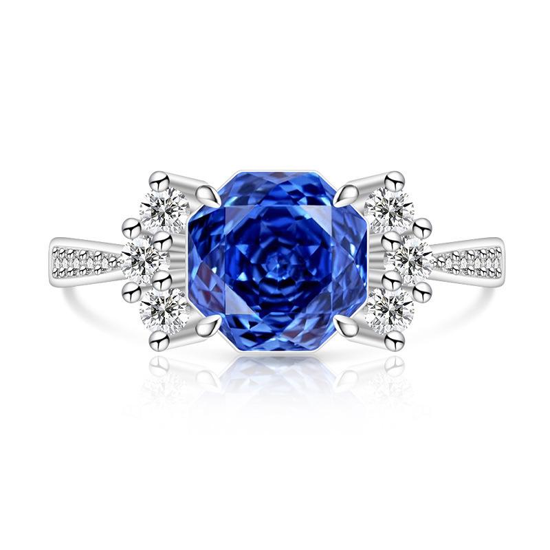 Light Sweet 925 Silver Rose Cut High Carbon Diamond Candy Design Sense Women's Ring Jewelry