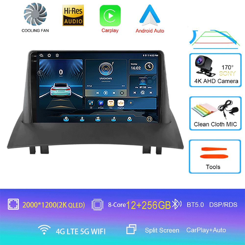 Android 14 2 Din Car Radio For Renault Megane 2 2002-2009 Multimedia Video Player Navigation GPS Stereo Head Unit