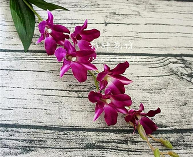 Purple Cymbidium Orchid Silk Flower Decoration Blossom