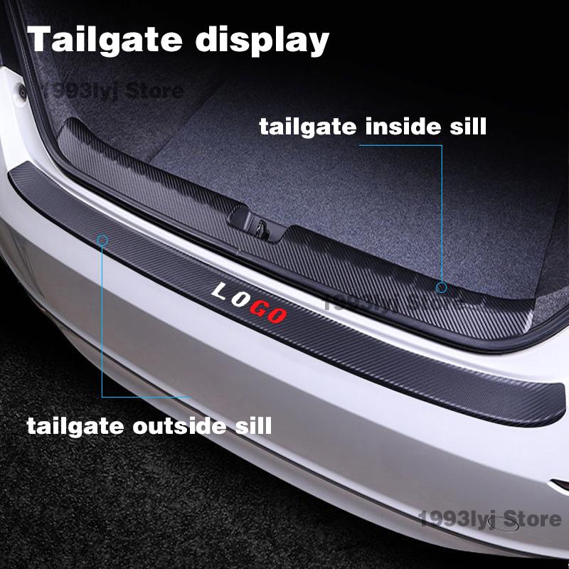 For Wuling Almaz Baojun 530 2021 Car Door Sill Pedal Board Cover Trim Carbon Fiber Rear Bumper Trunk Sticker Auto Accessories