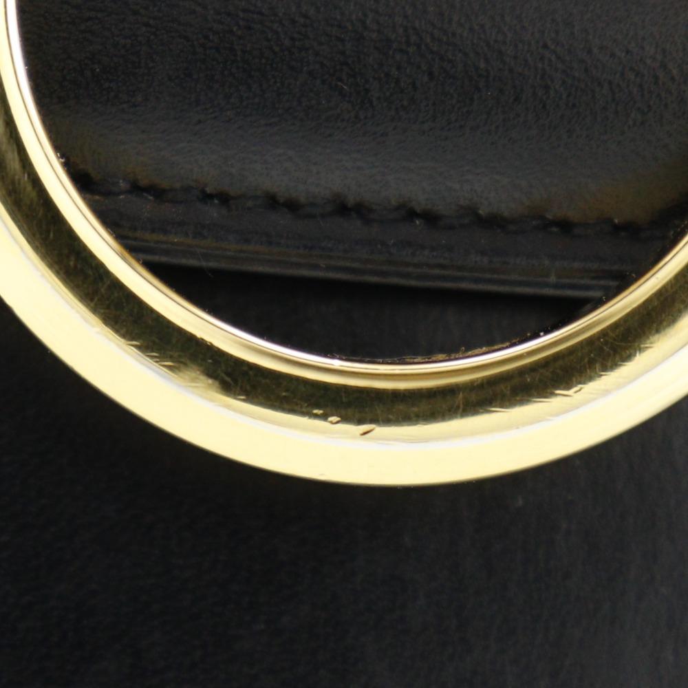 Salvatore Ferragamo Gancini Shoulder Bag Black Calfskin Women Used