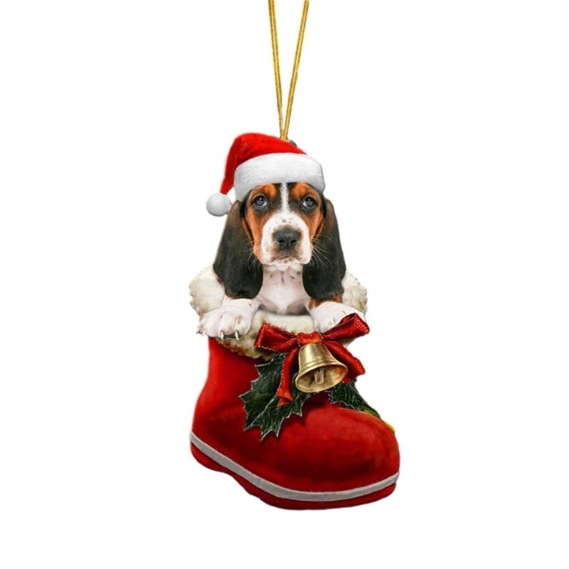 

Creative Dog Sock Christmas Decorations Handmade Holiday Wall Tree Hanging Pendant Decor Party Supplies Ornaments
