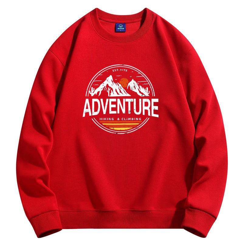 Mountain Peak Pattern Men's Round Neck Sweatshirt Man Casual  Long Sleeve Pullovers Large Size
