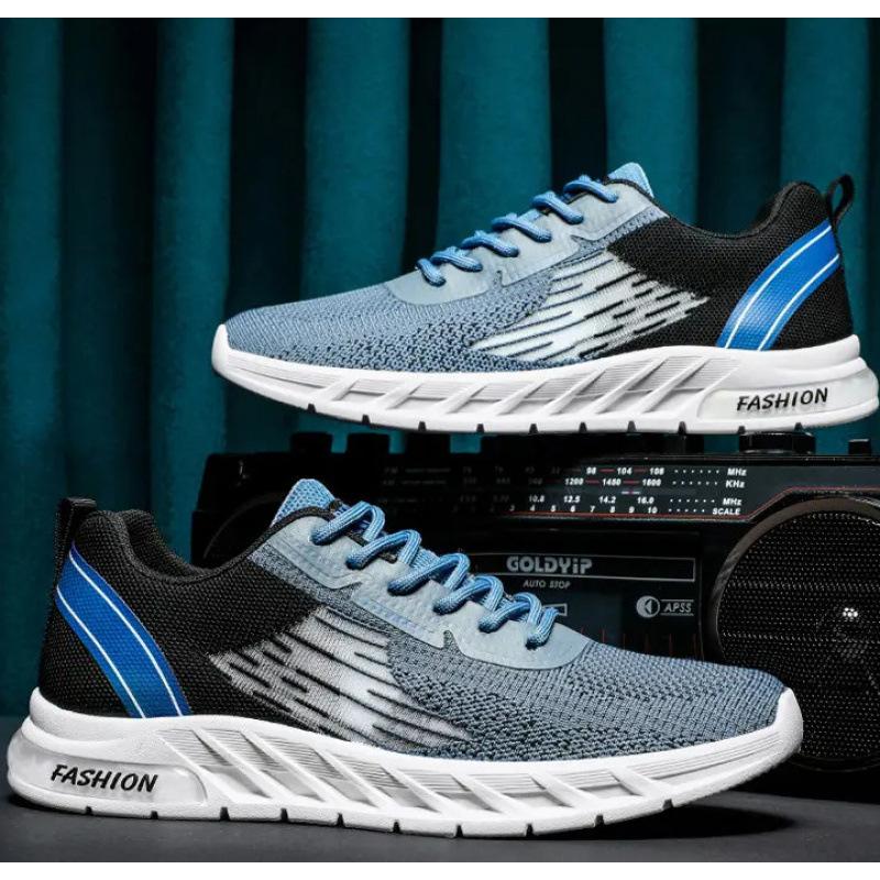 Men's shoes spring 2 new fly-woven mesh sneakers summer breathable white soft sole travel break