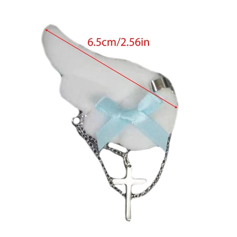 Plush Angel Wing Side Clip Teens Girl Y2K Hair Styling Clip Cool Girl Headdress
