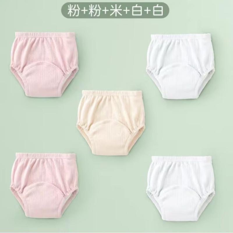 

5 шт. тренировочные штаны, детские подгузники, однотонное моющееся нижнее белье, тканевые подгузники для маленьких мальчиков и девочек, многоразовые подгузники, трусики для младенцев L
