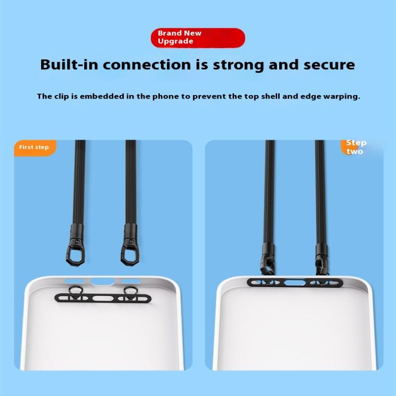 Metal Phone Hanging Tether Tab Upgraded Double Buckle Hole Ring Cell Phone Lanyard Patch Strap Replacement Part For Iphone Cases