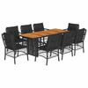 VidaXL 9-Piece Garden Dining Set with Cushions, Patio Table and Chairs, Patio Furniture, Outdoor Furniture, 3212073